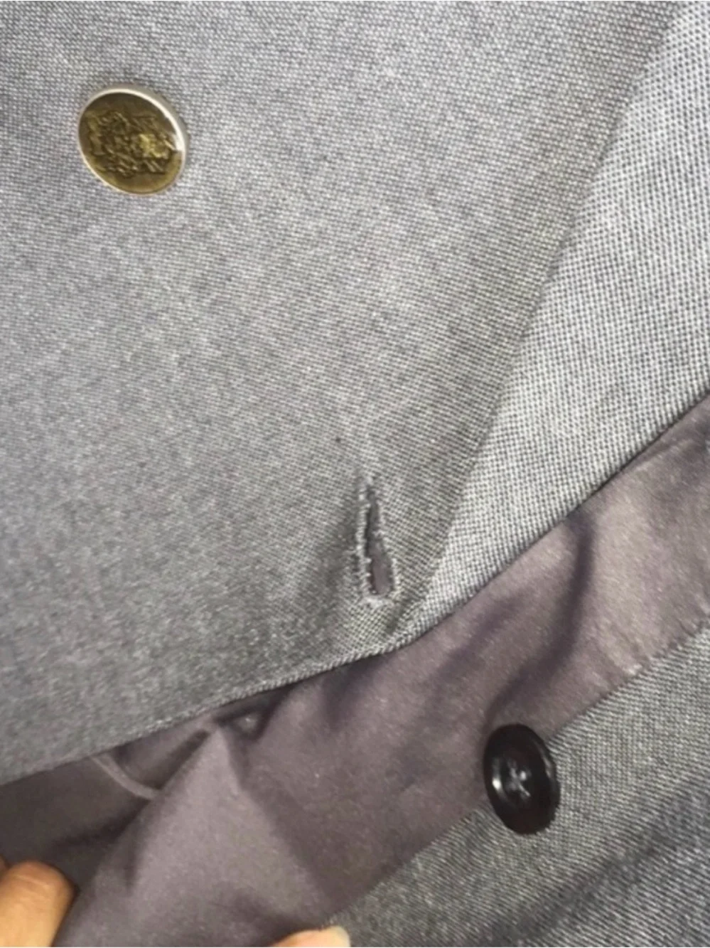 The Lounge Men’s Charcoal Gray Double Breasted Blazer Size XL 42R Sport Coat